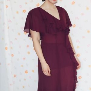 Vintage Sheer Purple Rose Dress